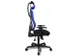 Siège Bureau Pivotant Assise Noir Dossier Maille Bleu