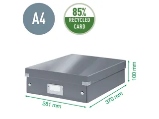 Sorteerbox WOW Click & Store 281x100x370mm zwart 85% gerecycled karton - 7
