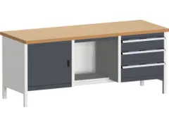 werkbank met opbergruimte,HxBxD 840x2000x750mm,beukenblad