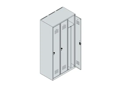 locker voor scheiding van kleding,HxBxD 1850x900x500mm,3vak