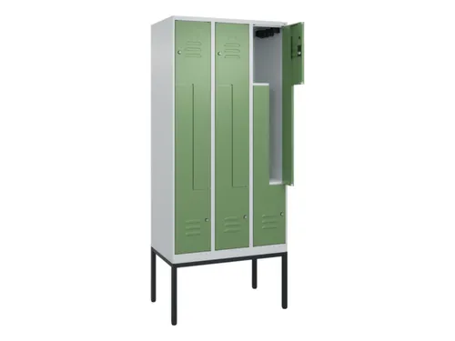 Z-garderobekast,HxBxD 2120x900x500mm,vak B 150/300mm,cil.-slot