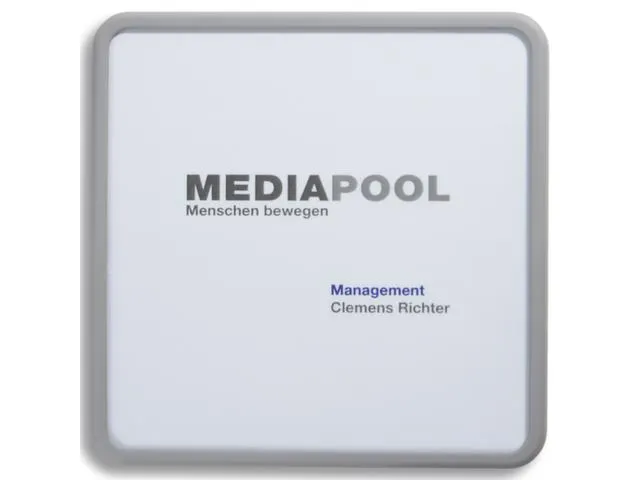 Deurbordje 155x155x12mm Polycarbonaat-Raampjes Grijs