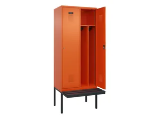 locker met bank,voor scheiding van kleding,HxBxD 2120x800x815mm,2vak - 1