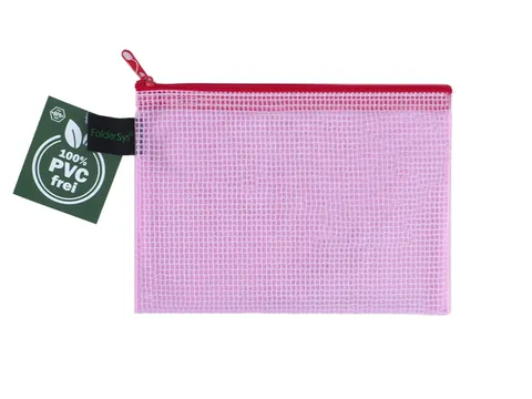 Trousse Foldersys A6 EVA sans PVC rouge transparent