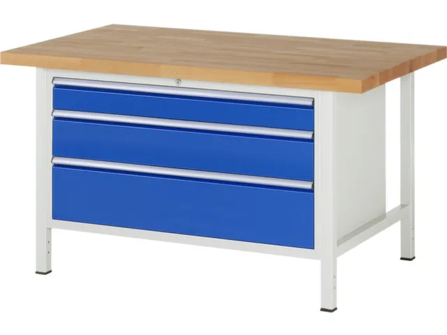 werkbank,HxBxD 840-1040x1500x900mm,beukblad,draagverm. 1250kg,4voeten