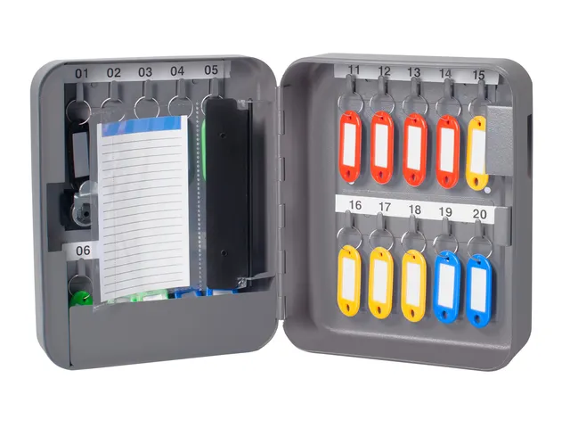 Sleutelkast metaal Pavo basic met cijferslot 20 haken 20x16x6cm grijs