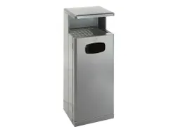 Buitenafvalbak met afdak 55 liter grijs