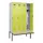 locker met bank,HxBxD 2120x1200x815mm,4vak,vak B 300mm,draaigrendel
