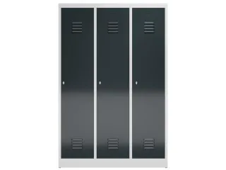 garderobekast 1800x1185x500mm 3vak klink sokkel romp RAL7035 RAL7016 - 2