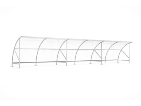 overdekte fietsenstalling,HxBxD 2290x12350x2180mm,wanden acrylglas