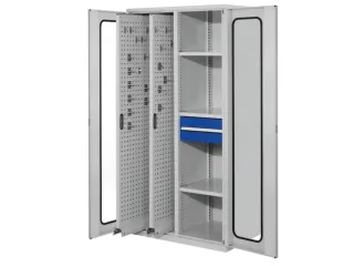 verticale kast,HxBxD 1950x1000x600mm,vensterdeur,RAL5010 - 1