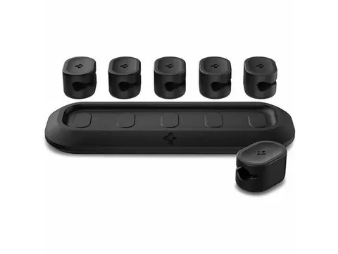 Spigen Magnetische kabelhouder voor bureau zwart LD101