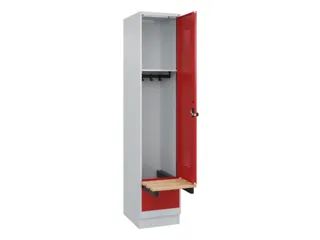 locker met bank,HxBxD 1950x400x815mm,1vak,vak B 400mm,draaigrendel - 1