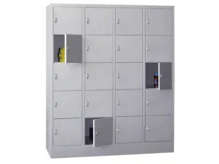 lockerkast,HxBxD 1850x1200x500mm,4x5vakken,RAL7035,front RAL7035 - 2