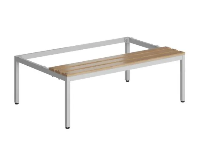 zitbank,v. garderobekast/lockersysteem,HxBxD 420x1185x800mm,hardhout