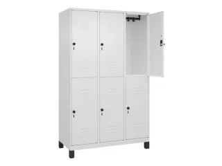 dubbeldekse locker,HxBxD 1950x1200x500mm,3x2vak.,vak B 400mm - 2