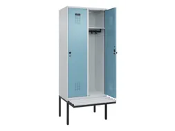 locker met bank,HxBxD 2120x800x815mm,2vak,vak B 400mm,draaigrendel