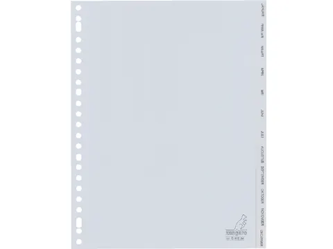 Tabbladen Kangaro A4 23-Gaats G412JM 12-Delig jan-dec Grijs Pp