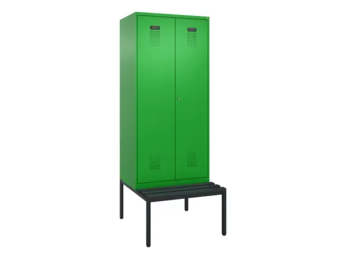 locker met bank,voor scheiding van kleding,HxBxD 2120x800x815mm,2vak