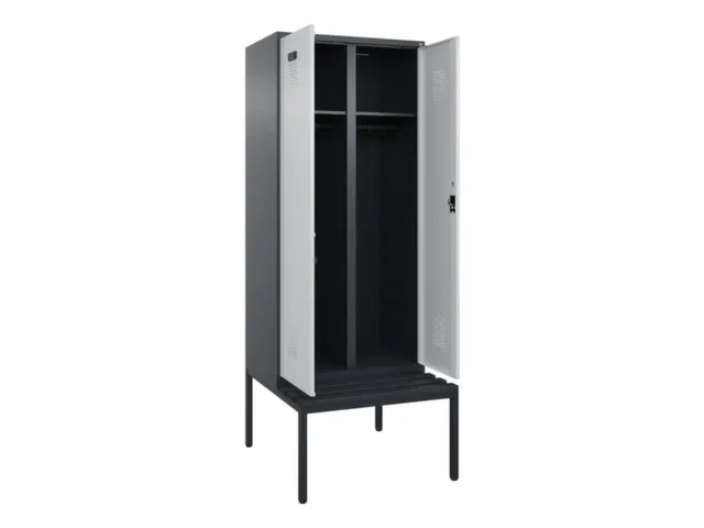 locker met bank,voor scheiding van kleding,HxBxD 2120x800x815mm,2vak