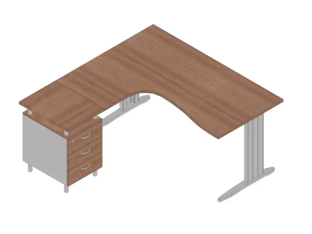 Bureauset Bureau Staand Ladeblok Links 730x1600x1650mm Canaletto