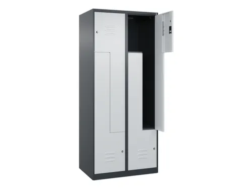 Z-garderobekast,HxBxD 1850x800x500mm,vak B 200/400mm,cil.-slot
