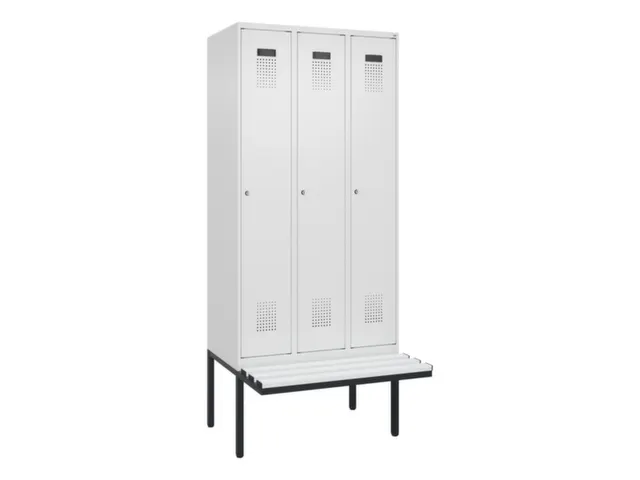 locker met bank,voor scheiding van kleding,HxBxD 2120x900x815mm,3vak