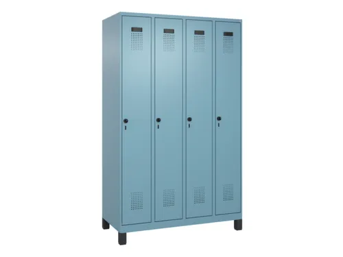 locker,HxBxD 1950x1200x500mm,4vak,vak B 300mm,draaigrendel,voeten