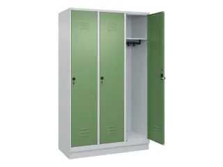 locker,HxBxD 1950x1200x500mm,3vak,vak B 400mm,draaigrendel,sokkel - 2