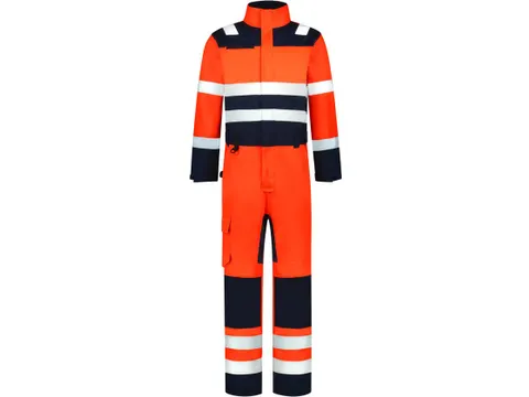 Tricorp 753009 coverall, neonrood/inktblauw, maat 42, per stuk