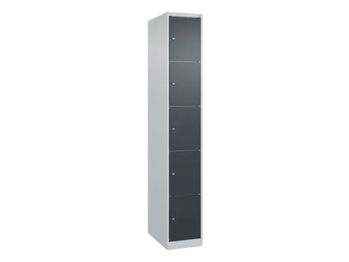 lockerkast HxBxD 1850x300x500mm 1x5vakken cil.-slot staand op vloer