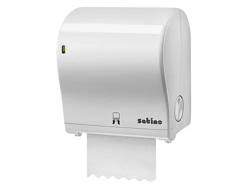 Handdoekroldispenser Satino AutoCut PT1 midi wit 331520