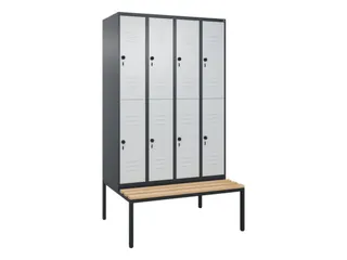 Dubbeldekse dekenkist,HxBxD 2120x1200x815mm,4x2vak.,vak B 300mm - 1