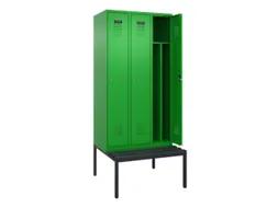 locker met bank,voor scheiding van kleding,HxBxD 2120x900x815mm,3vak