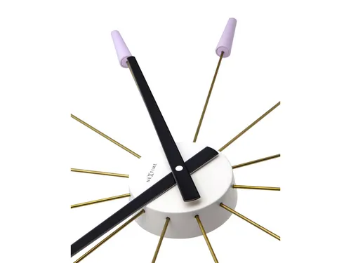 Wandklok NeXtime Plug Inn 58cm lavendel RVS
