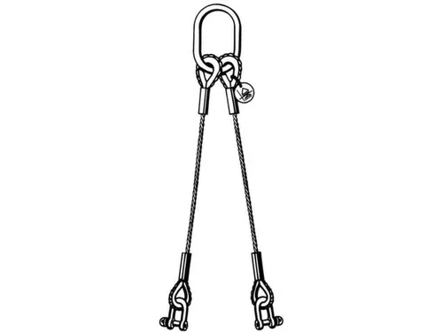 Staaldraadstroppen 4strengen 1.45t 0-45° Kabel Ø 8mm Harpsluiting
