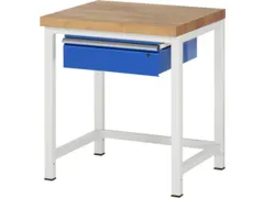 werkbank 745x650x800-1000mm beukblad draagverm. 1250kg 1lade RAL7035