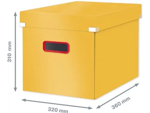 Cosy Click & Store kubus grote opbergdoos geel 80% gerecycled karton
