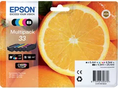 Inktcartridge Epson 33 T3337 2x zwart + 3 kleuren C13T33374011