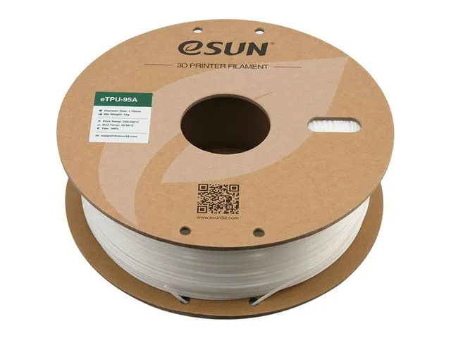 eSUN 3D printer Filament eTPU-95A 1,75mm Wit 1kg
