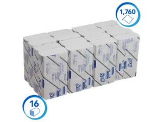 Handdoek Scott Slimfold m-vouw 1-laags 19x29,5cm wit 16x110stuks 5856 - 3