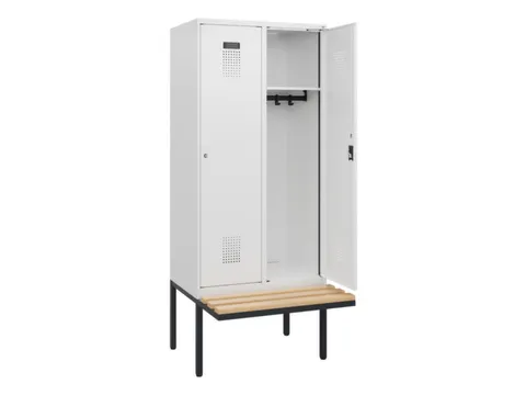locker met bank,HxBxD 1950x800x815mm,2vak,vak B 400mm,cilinderslot