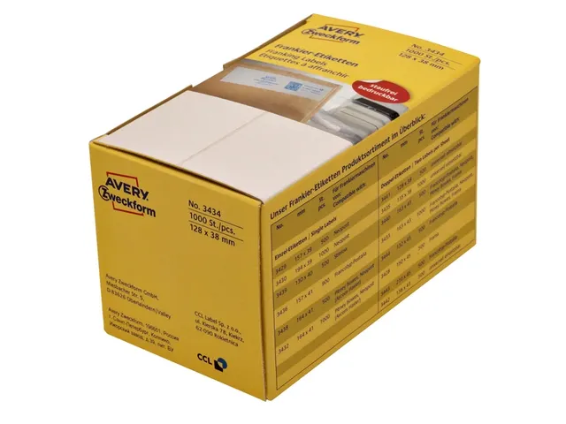 Frankeeretiket Avery Zweckform 3434 128 x38mm 1000stuks