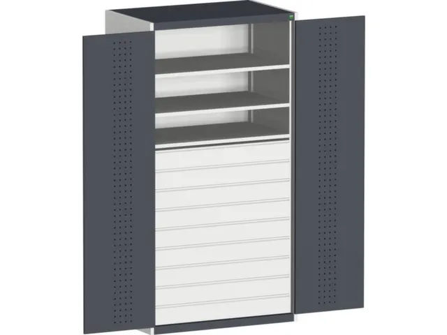 armoire modulaire,HxlxP 2000x1300x650mm,3xtablette en acier,9tiroir(s)