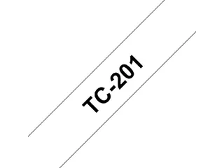 Labeltape Brother P-touch TC-201 standaard 12mm zwart op wit - 2