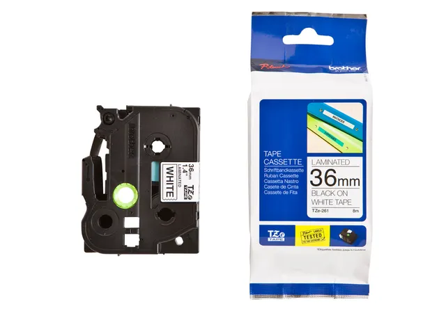 Labeltape Brother P-touch TZe-261 standaard 36mm zwart op wit