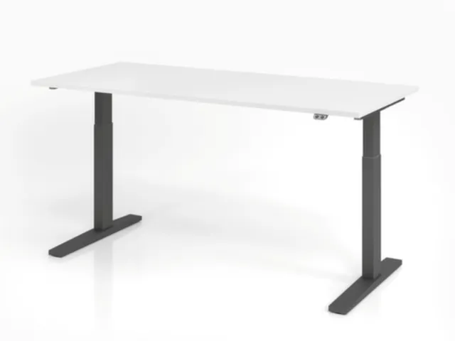 Bureau assis-debout électrique 700-1200x1800x800mm blanc/graphite