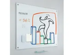 OUTLET Glass2write Glasbord Magneethoudend 100x150cm Wit