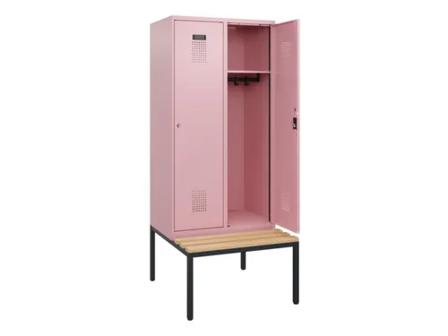locker met bank,HxBxD 1950x800x815mm,2vak,vak B 400mm,cilinderslot