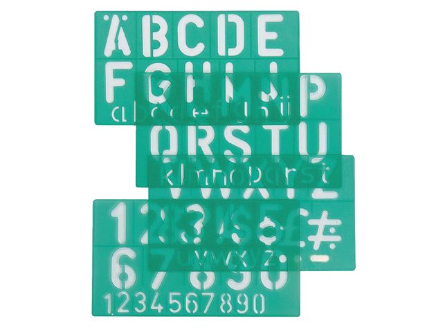 Lettersjabloon Linex hoofletters/letters/cijfers 50mm